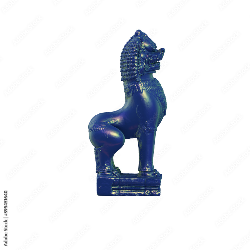 Fototapete a collection of sculptures made in neon style on a black background for your design ideas. 3d render