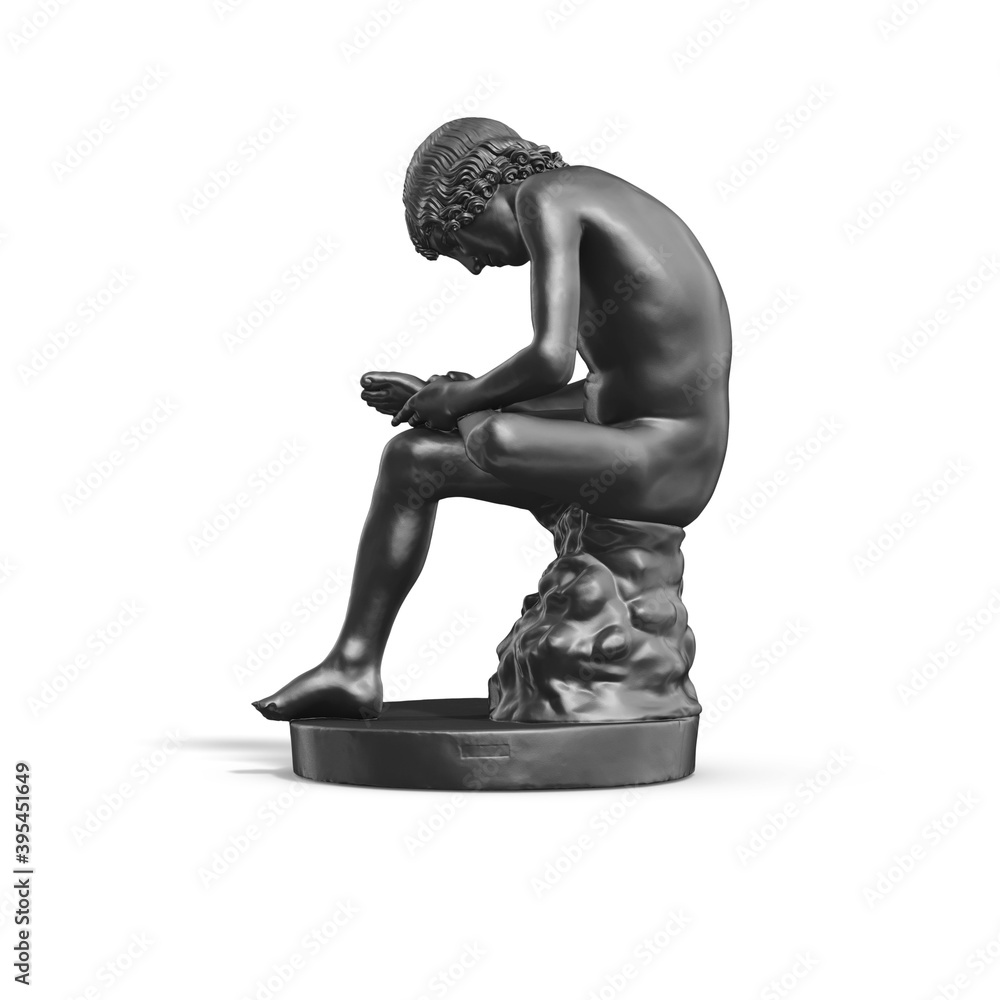 Fototapete a collection of sculptures made in neon style on a black background for your design ideas. 3d render