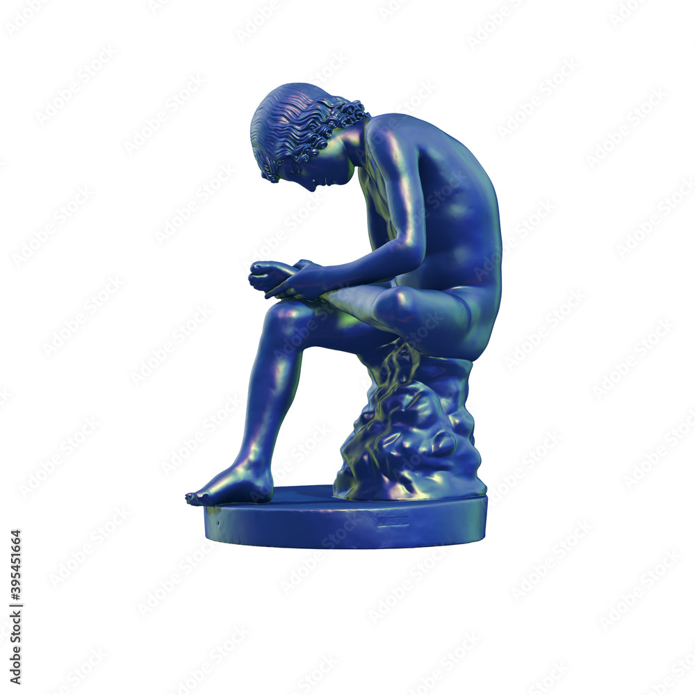 Fototapete a collection of sculptures made in neon style on a black background for your design ideas. 3d render