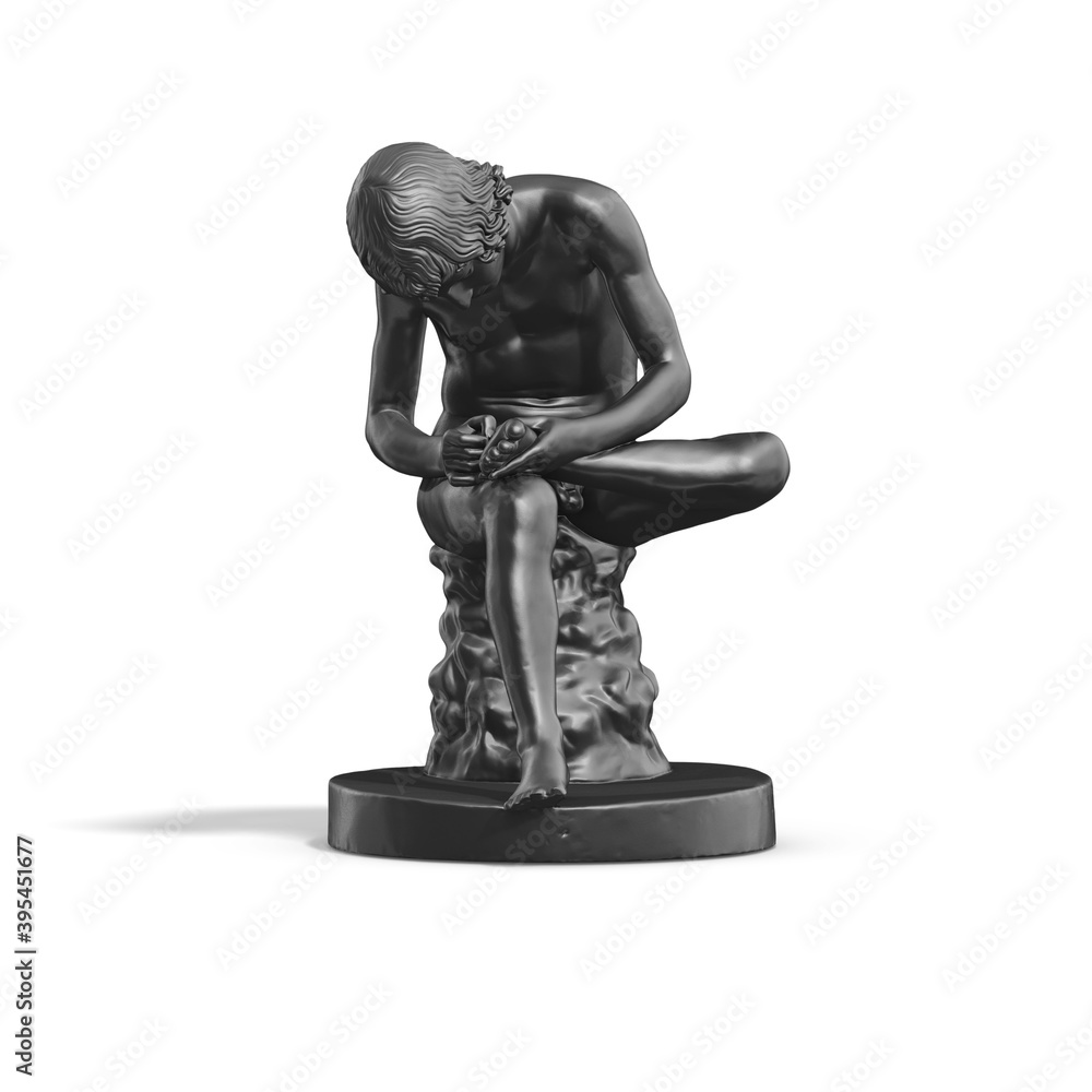 Fototapete a collection of sculptures made in neon style on a black background for your design ideas. 3d render