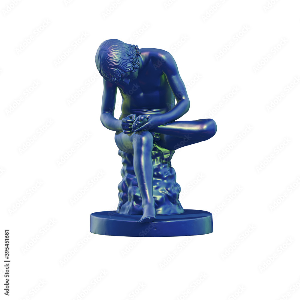 Fototapete a collection of sculptures made in neon style on a black background for your design ideas. 3d render