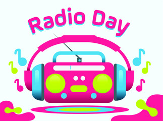 World Radio Day Vector Illustration