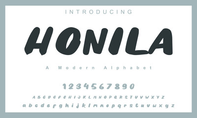 HOnila font. Elegant alphabet letters font and number. Lettering Minimal Fashion Designs. Typography fonts regular uppercase and lowercase. vector illustration