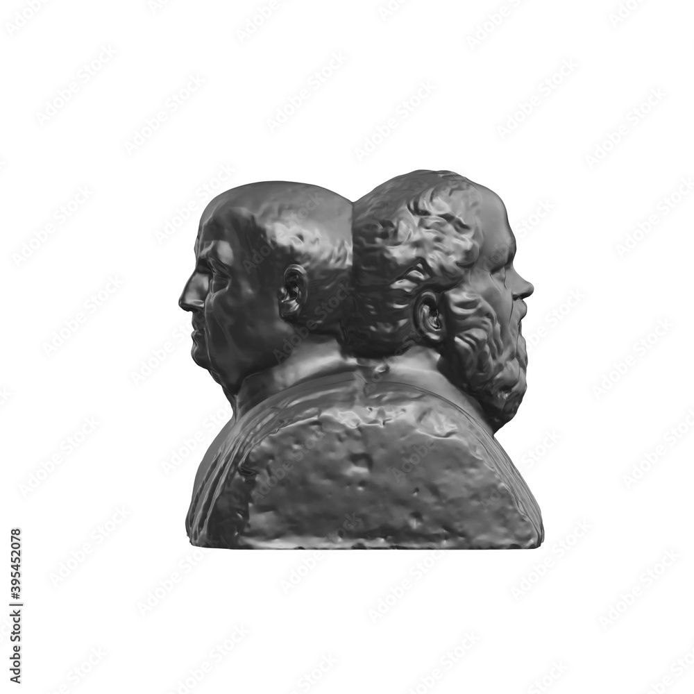 Fototapete a collection of sculptures made in neon style on a black background for your design ideas. 3d render