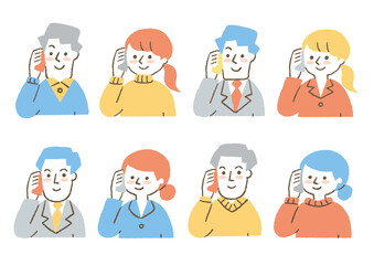 電話する人たち