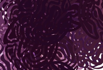 Dark Purple, Pink vector backdrop with curved lines.