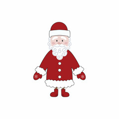 Figure of Russian Santa Claus on a white background. Vector flat Christmas tree toy. Symbol of new year and Christmas.
