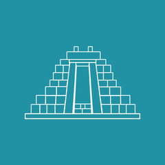 Icono de entrada de piedras en representación de la arquitectura incaica. Ideal para señalética de zonas arqueológicas. Estilo lineal en vector.