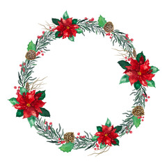 Mistletoe Christmas over white background -  water colour drawing for Christmas celebration decoration object concept