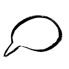 Hand drawn brush grunge speech bubble. Vector illustration.