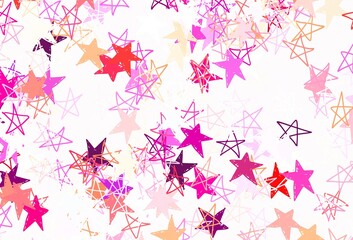 Light Blue, Yellow vector backdrop with small and big stars.