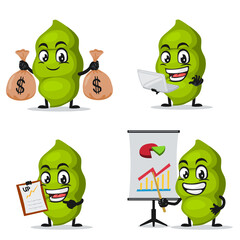 vector illustration of  peas mascot or character collection set with business theme