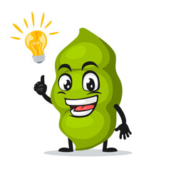 vector illustration of  peas mascot or character got idea