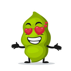 vector illustration of  peas mascot or character with love eye