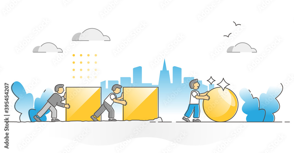 Poster efficiency and productivity with work improvement and effort outline concept