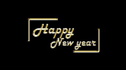 Happy new year presentation theme, 3D text with nice golden texture, new year background, 4k High quality, 3D render