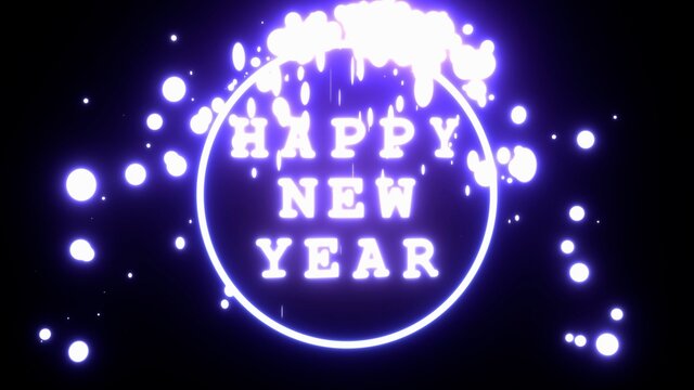 Happy new year presentation theme, New year background, 3D text with illuminating light, 4K High Quality, 3D render