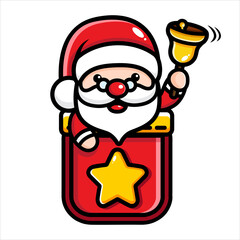 cute santa claus characters are in big pockets