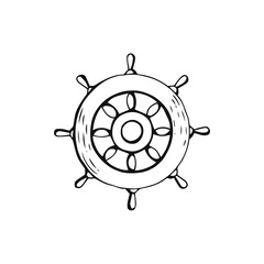 Hand drawn helm vector illustration on white background