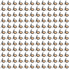 Compact beige powder in a black open case on a white background. Pattern. Cosmetic foundation, concealer, corrector for a perfect complexion. Women's beauty product, accessory for professional makeup