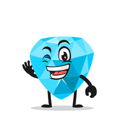 vector illustration of diamond mascot or character with nice hand