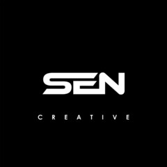 SEN Letter Initial Logo Design Template Vector Illustration - obrazy, fototapety, plakaty