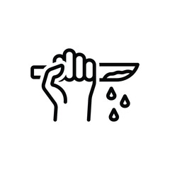 Black line icon for murder
