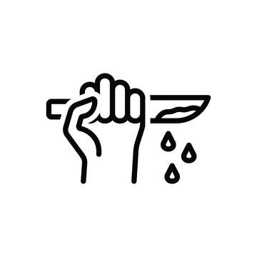 Black line icon for murder