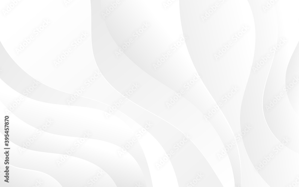 Wall mural abstract white and light gray wave modern soft luxury texture with smooth and clean vector subtle ba