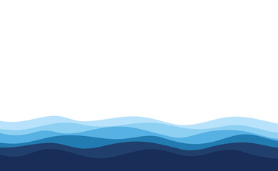 Blue river ocean wave layer vector background