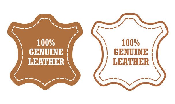 Genuine leather vector two signs