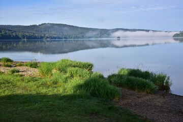 The Lipno Reservoir, a dam in Southern Bohemia Region, Czech Republic, is the largest water area in the country.