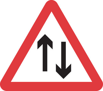 Two-way traffic sign and symbol
