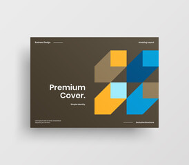 Creative business abstract horizontal front page vector mock up. Corporate geometric report cover illustration design layout. Company identity brochure template.