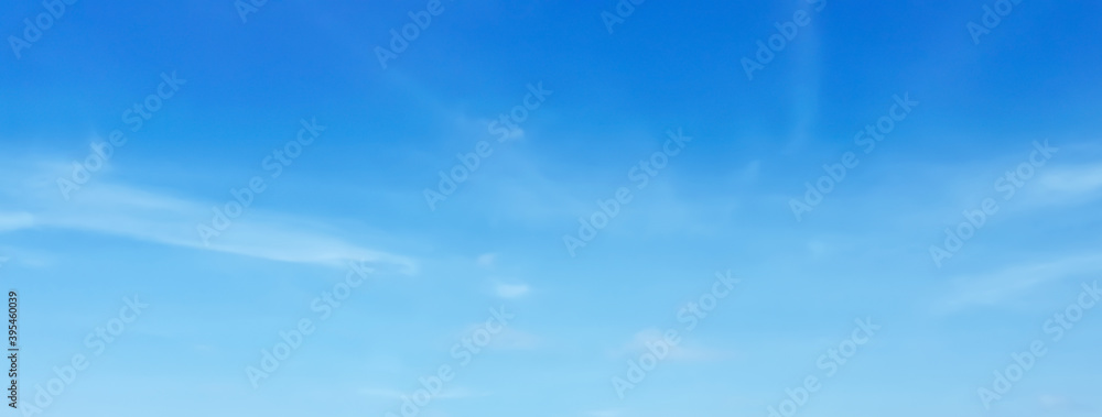 Wall mural horizon banner of tranquil blue sky with smooth cloud