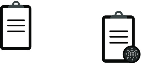 report icon in different style vector illustration. The theme of the corona virus two color and black report vector icons designed with the style of the fill, outline, line and stroke can be used for 