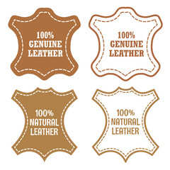 Genuine leather vector two signs - 395460032