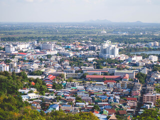 Fototapeta na wymiar Bird's-eye view of Nakhon Sawan, Thailand