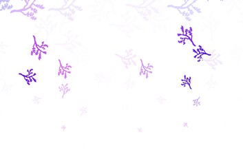 Light Purple vector doodle background with sakura.