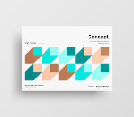 Creative business abstract horizontal front page vector mock up. Corporate geometric report cover illustration design layout. Company identity brochure template.