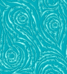 Vector seamless pattern in blue and turquoise colors. Torn stripes and circles turquoise color texture for paper fabric decoration
