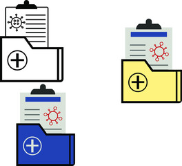 report icon in different style vector illustration. The theme of the corona virus two color and black report vector icons designed with the style of the fill, outline, line and stroke can be used for 