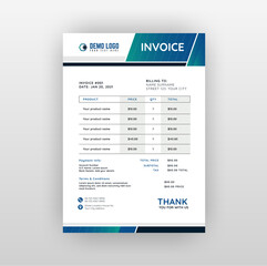 Obraz premium Creative invoice Template . Vector Business Stationery Design. Print Template