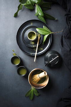 Matcha tea being made