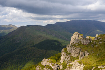 Fototapeta na wymiar Green valley landscape on Balkan mountains in Serbia