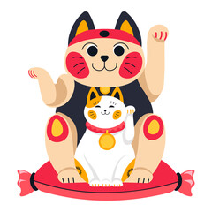 Japanese or chinese cats symbol, animal statuette