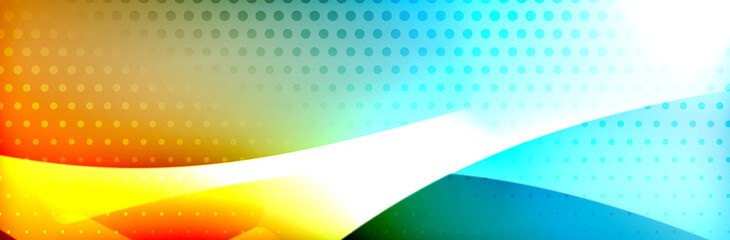 Fluid gradient neon color waves, vector abstract background