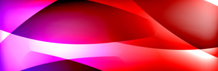 Fluid gradient neon color waves, vector abstract background