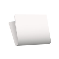 Realistic curved white sheet of paper. Vector.