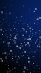 Sparse snowfall Christmas background. Subtle flyin